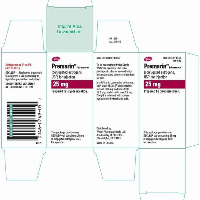 Premarin Intravenous Injection 25mg | Estrogen Therapy for Acute Uterine Bleeding | Pfizer