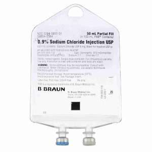 0.9% Sodium Chloride, Partial Fill, 100ml/150ml Bag, Pab