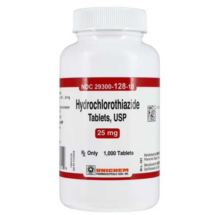 Hydrochlorothiazide (HCTZ) 30 Tablets, 90 Tablets – 12.5mg, 25mg, 50mg