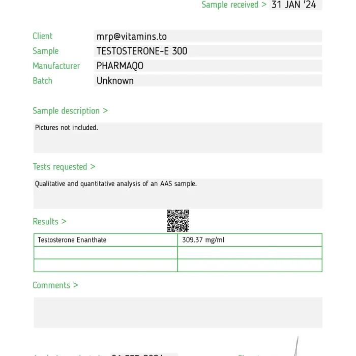 Testosterone-E 300 – Pharmaqo Labs