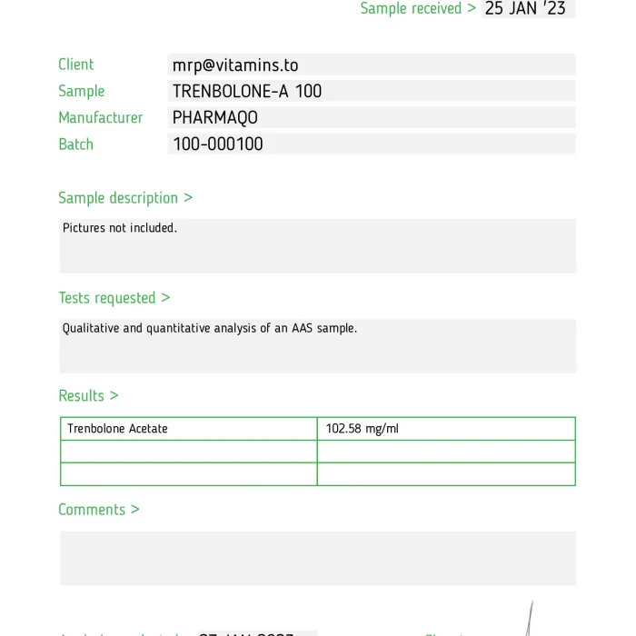 Trenbolone A 100 By Pharmaqo Labs