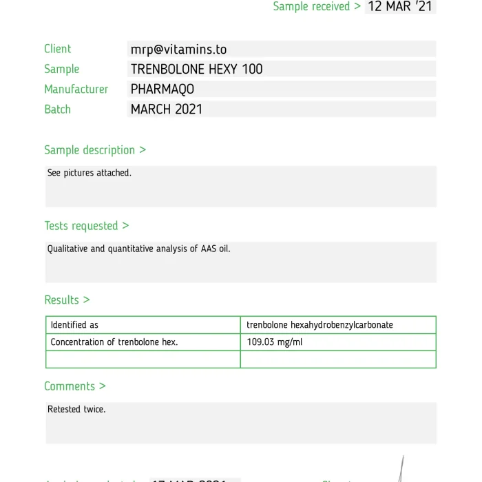 Trenbolone Hexy 100 – Pharmaqo Labs | Long-Acting