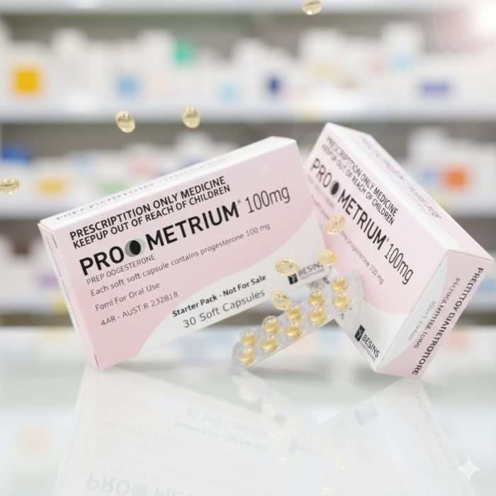 Prometrium – Micronized Progesterone 100mg (Generic: Utrogestan) – 30 Capsules