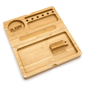 RAW Backflip Magnetic Bamboo Striped Rolling Tray