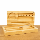 RAW Backflip Magnetic Bamboo Striped Rolling Tray