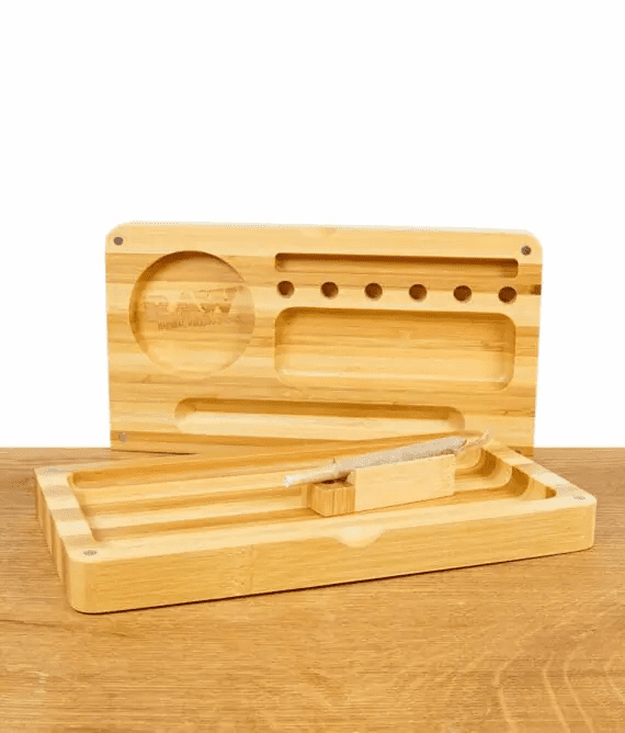 Buy RAW Backflip Magnetic Bamboo Striped Rolling Tray RAW Backflip Magnetic Bamboo Striped Rolling Tray