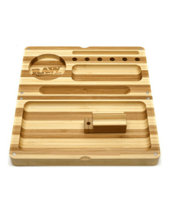 RAW Backflip Magnetic Bamboo Striped Rolling Tray