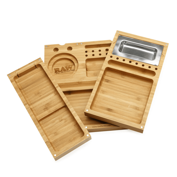 RAW Triple Flip Magnetic Bamboo Rolling Tray