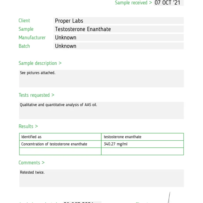 Testosterone Enanthate 300 – Proper Labs