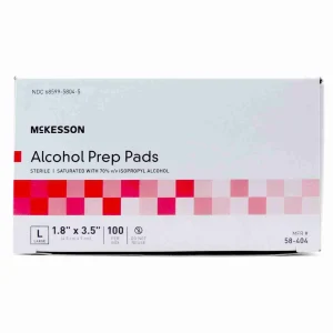 Alcohol Prep Pads, Sterile, Mckesson, 1.75 X 3.25”, Large, 100/box