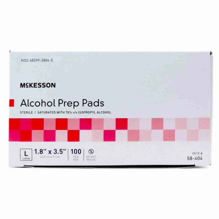 Buy Alcohol Prep Pads, Sterile, Mckesson, 1.75 X 3.25”, Large, 100/box Alcohol Prep Pads, Sterile, Mckesson, 1.75 X 3.25”, Large, 100/box