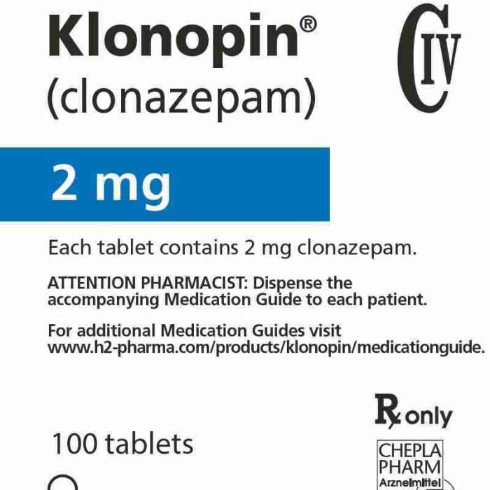 Klonopin 2 mg (Clonazepam) Tablets