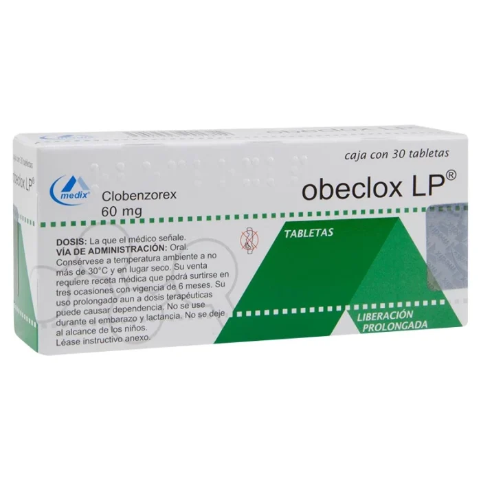 Buy Obeclox Lp Clobenzorex 60 Mg 30 Tabs Extended Release