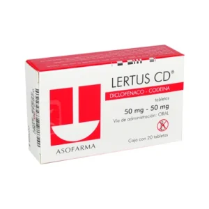 Lertus Cd (Diclofenac Sodium & Codeine 50/50 mg) – 100 Tablets