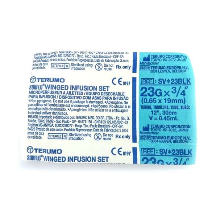 Buy Winged Infusion Set, 23g X 3/4″, 12″ Tubing, Ultra Thin Wall Needle,,surflo®, 50/box Winged Infusion Set, 23g X 3/4″, 12″ Tubing, Ultra Thin Wall Needle,,surflo®, 50/box