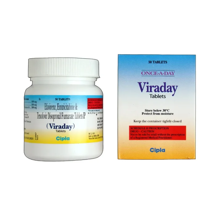 Buy Viraday Tablet (Tenofovir/Emtrictabine/Efavirenz) Viraday Tablet (Tenofovir/Emtrictabine/Efavirenz)