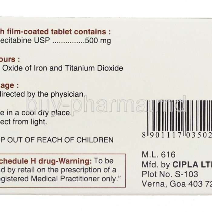 Buy Capegard 500mg Tablet (Capecitabine) Capegard 500mg Tablet (Capecitabine)