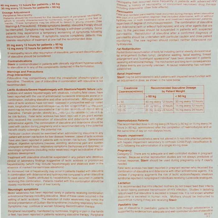 Stavir 40mg Capsule (Stavudine)