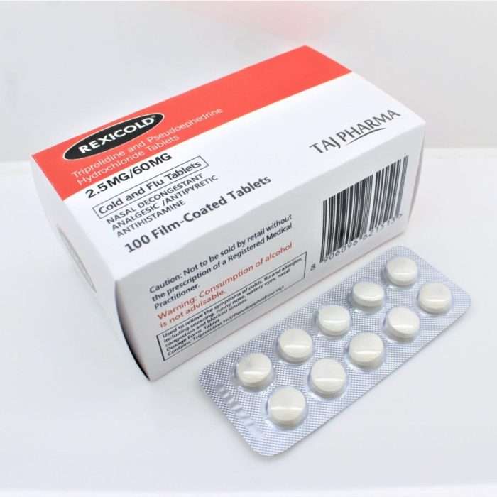 Pseudoephedrine 60mg Tablets – Fast-Acting Nasal Decongestant